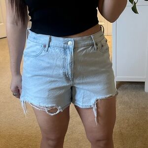Light Wash American Eagle Denim Women Shorts